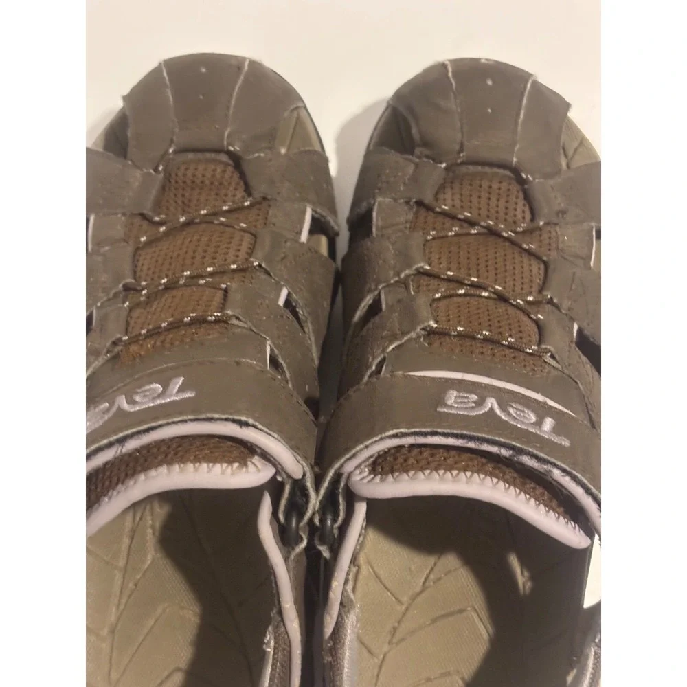 Teva Mens Forebay‎ Sport Sandals Brown Bungee Cord Hiking Trail Hook Loop Shoe 8